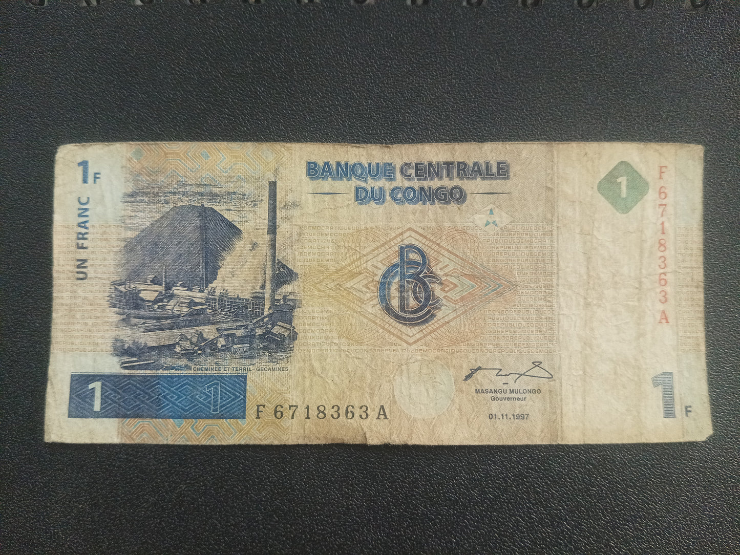 1 Franc 1997 Scarce - Congo (Ref : 251109N)