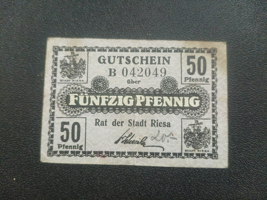 50 Pfennig 1918 - City of Riesa - German Notgeld (Ref : 141204N)