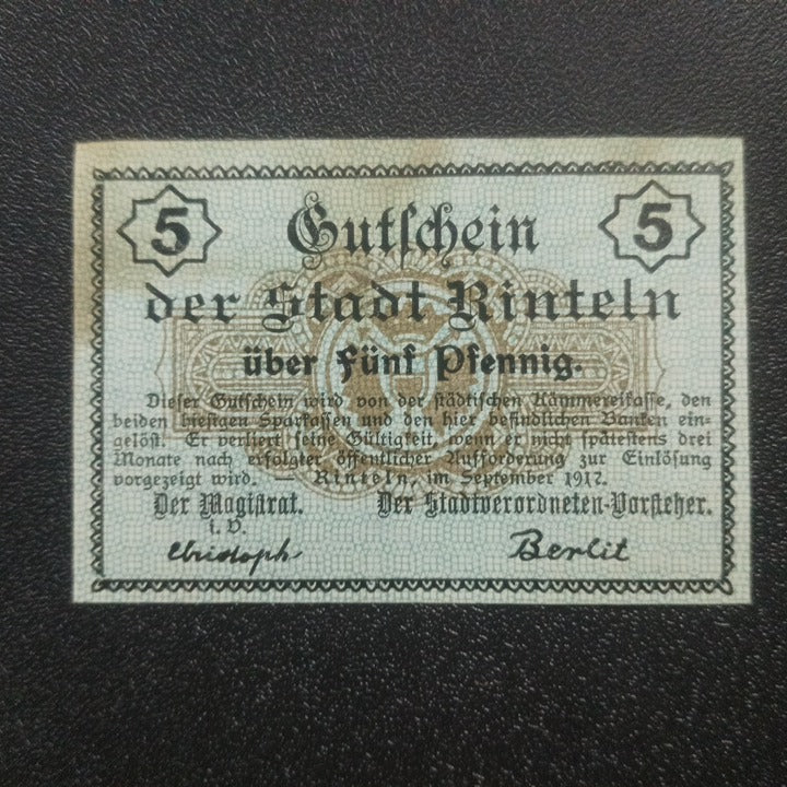 5 Pfennigs 1917 - City of Rinteln - German Notgeld (Ref : 211210N)