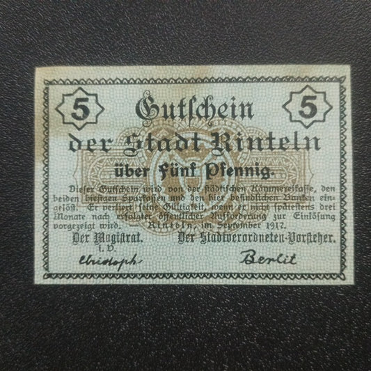 5 Pfennigs 1917 - City of Rinteln - German Notgeld (Ref : 211210N)