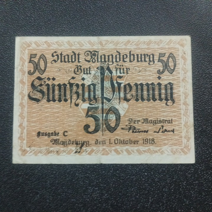 50 Pfennig 1918 - City of Magdeburg - German Notgeld (Ref : 211209N)