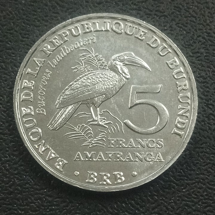 5 Francs 2014 UNC (Bucorvus leadbeateri) - Burundi Circulating Commemorative Coin