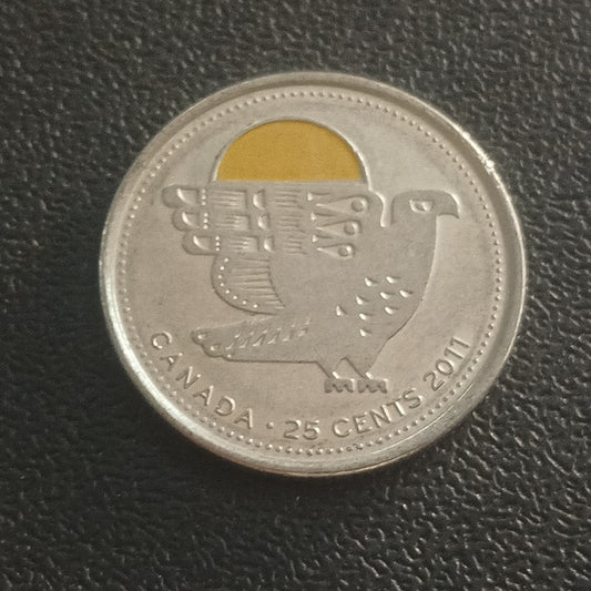 25 Cents 2011 (Peregrine Falcon : Canada's Legendary Nature: Colored ) - Canada