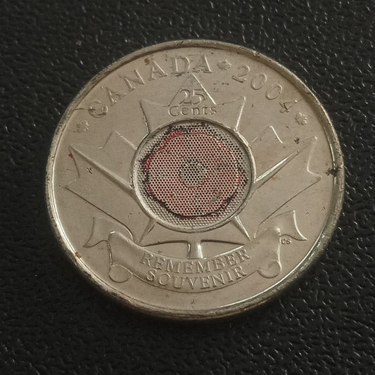 25 Cents 2004(Remembrance Day:Colored ) - Canada