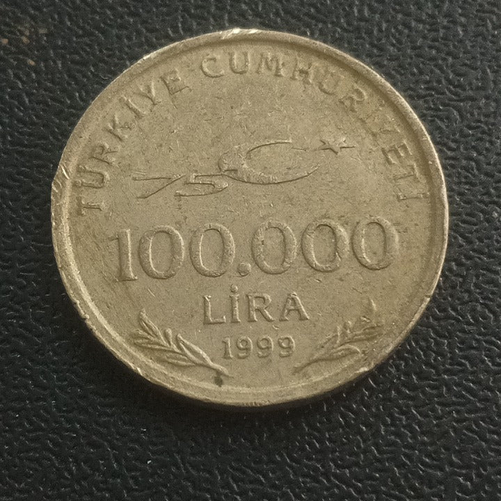 100000 Lira 1999 (75th Anniversary of Republic of Turkey) - Turkey