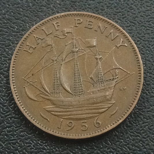 1/2 Penny - Elizabeth II 1st portrait - United Kingdom