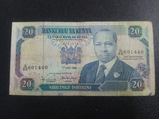 20 Shillings 1990 - Kenya (Ref : 301219N)