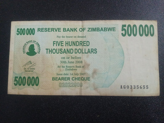 500000 Dollars 2007 - Zimbabwe (Ref : 301205N)