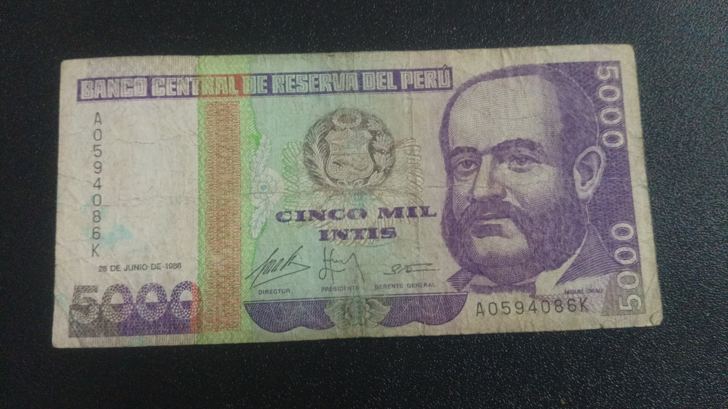 5000 Intis 1988 - Peru (Ref : 010115N)