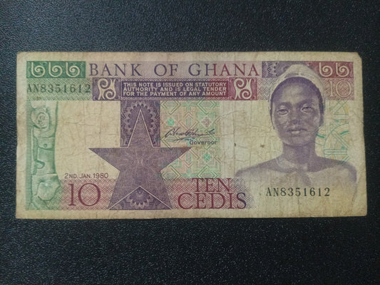 10 Cedis 1980 - Ghana (Ref : 090106N)