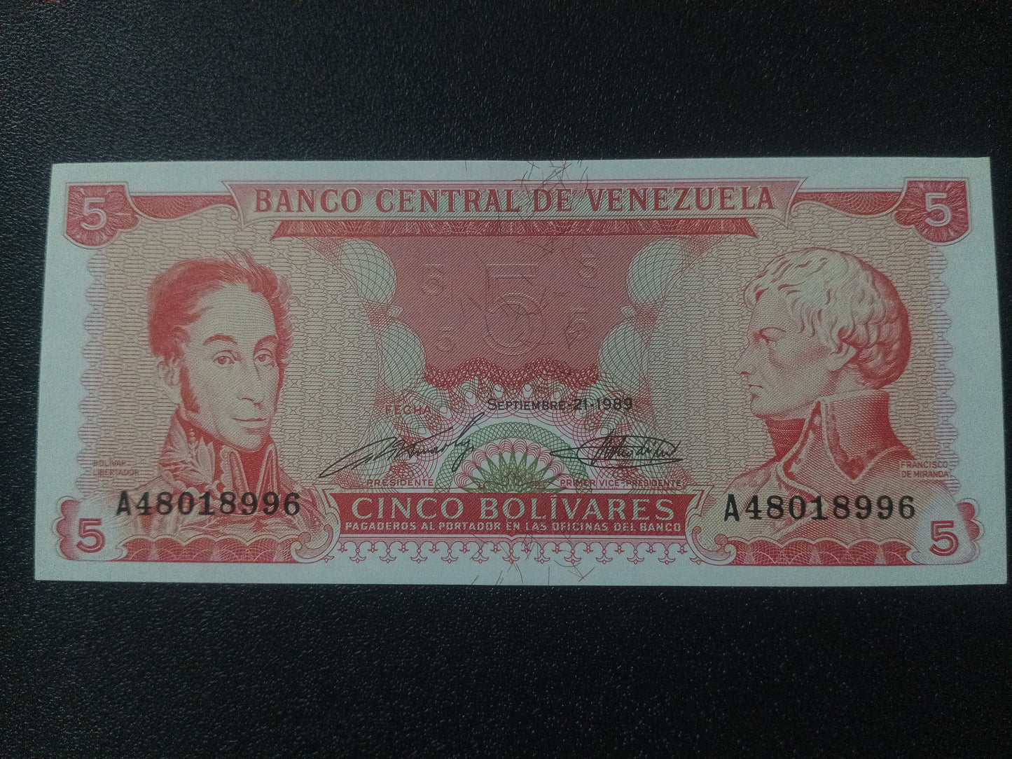 5 Bolivares 1989 UNC - Venezuela