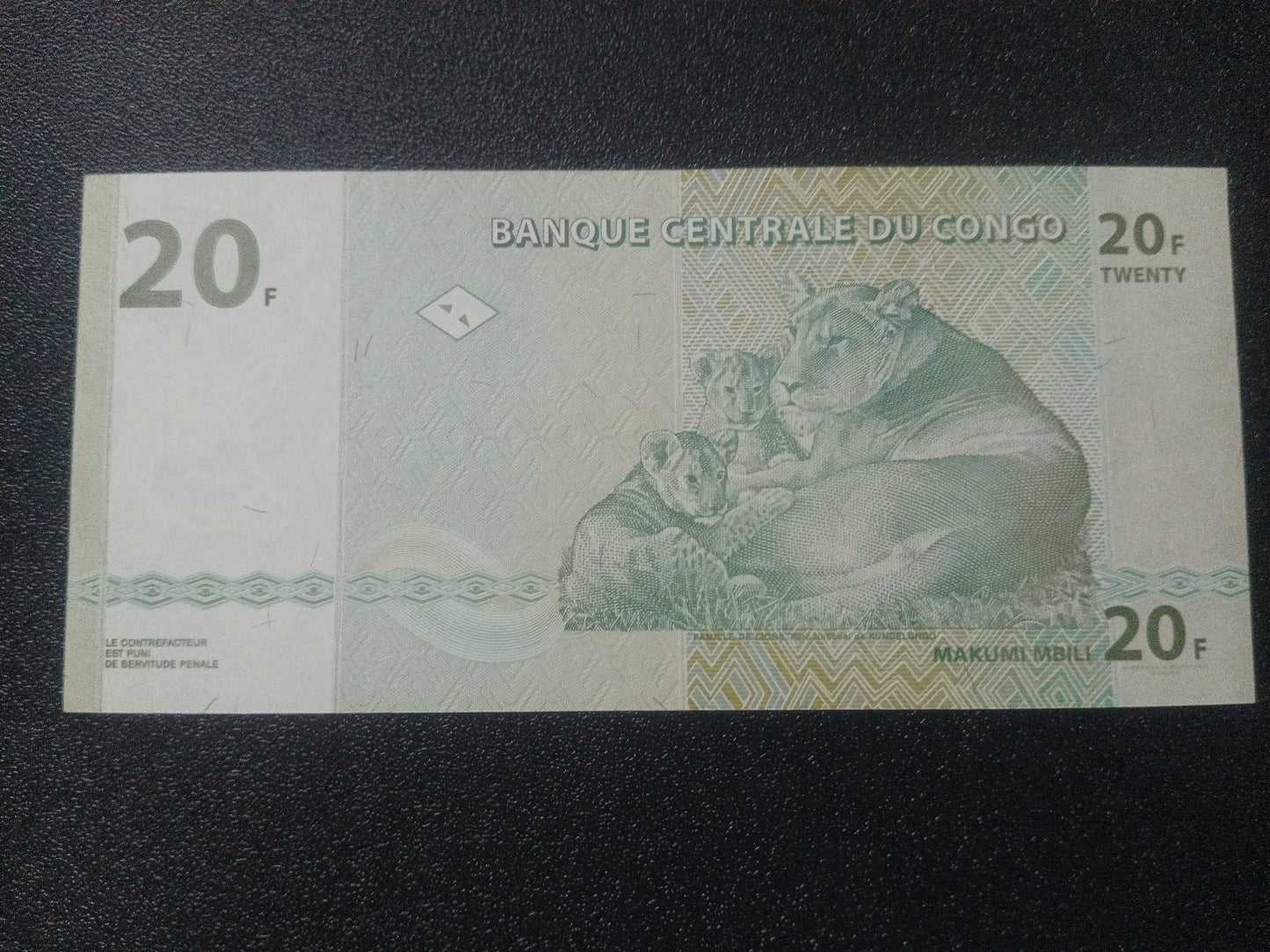 20 Francs 2003 UNC - Congo