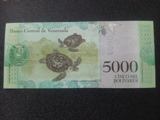 5000 Bolivares UNC - Venezuela