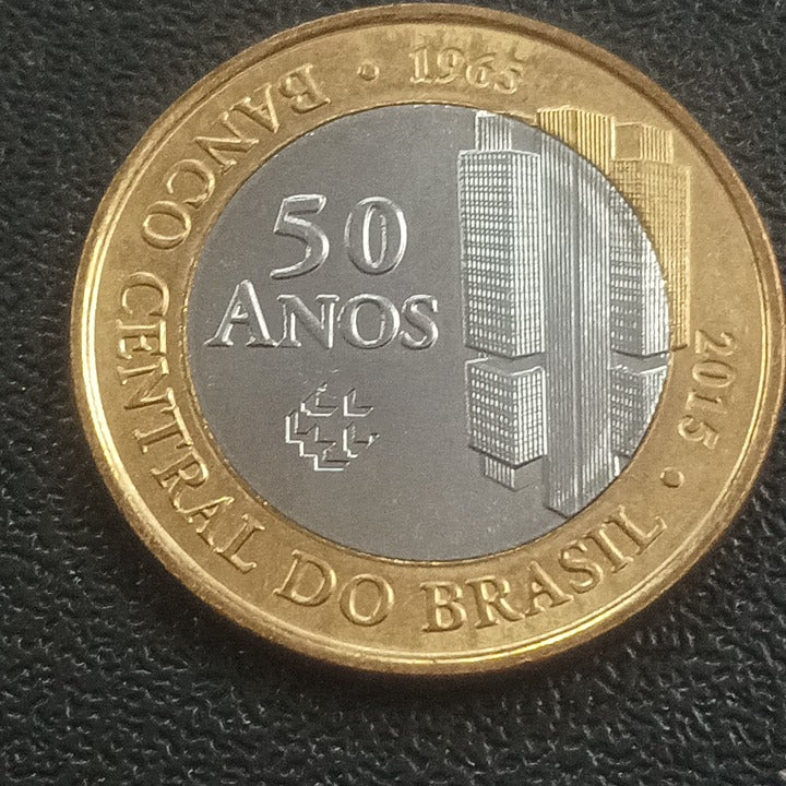 1 Real 2015 UNC (50 Years of Central Bank) - Brazil