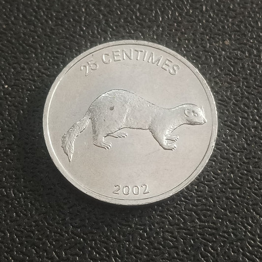 25 Centimes 2002 (Weasel) - Congo :Non Circulating Commemorative Coin