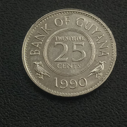 25 Cents 1990 UNC - Guyana