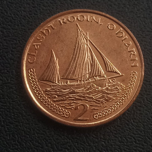 2 Pence 2002 UNC (Manx Lugger Fishing Boat) - Isle of Man