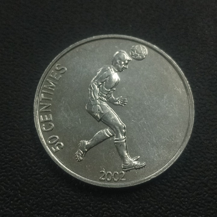 50 Centimes 2002 UNC (Soccer) - Congo (Non Circulating Coin)