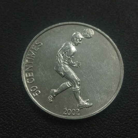 50 Centimes 2002 UNC (Soccer) - Congo (Non Circulating Coin)