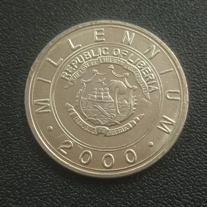 5 Dollars 2000 AUNC (Year of the Pig) - Liberia : Non Circulating Coin