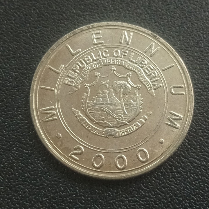 5 Dollars 2000 AUNC (Year of the Horse) - Liberia : Non Circulating Coin