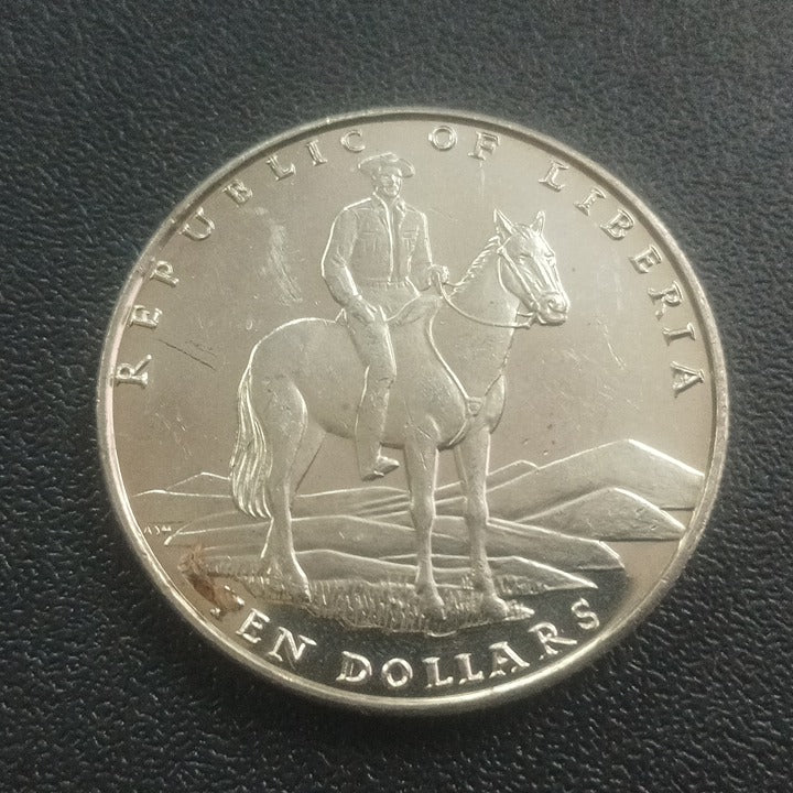 10 Dollars 2001 XF+ - Liberia (38mm Dia Big Coin/Token? )