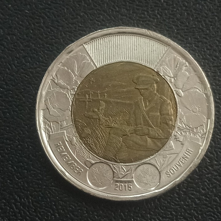 2 Dollars -2015 (100th Anniversary of "In Flanders Fields" Poem) - Canada - Circulating Commemorative Coin