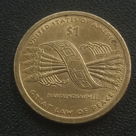 1 Dollar 2010 (Haudenosaunee—Great Law of Peace) - U.S.A. :  Native American $1 Coin Act Seies