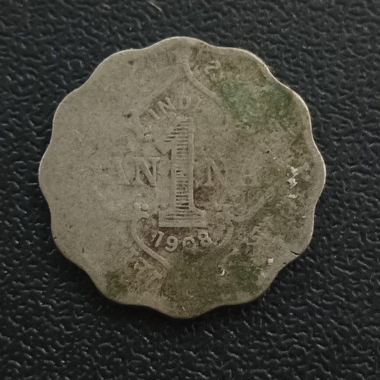 1 Anna 1908 Edward Scarce - (Ref :AUC1556)