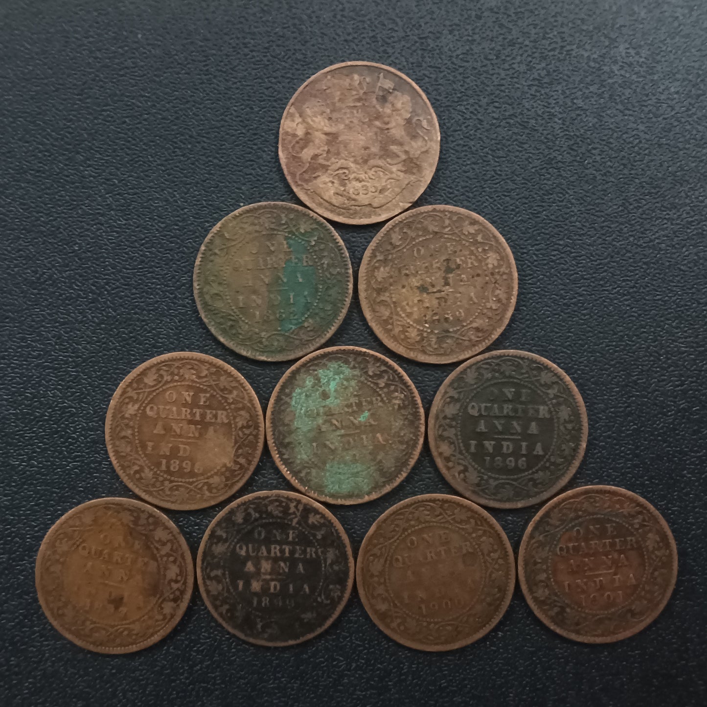 Set of 10 Different years 1/4 Anna (EIC + Victoria) - (Ref : AUC0577)