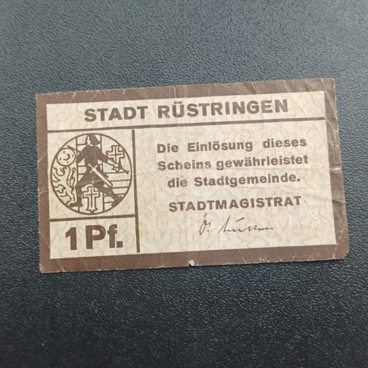 1 Pfennig 1917-City of Rüstringen (Federal state of Oldenburg) - German Notgeld (Ref : AUC0734)