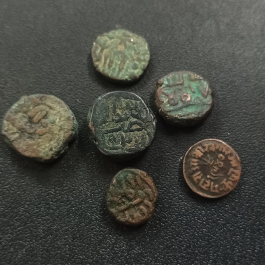Lot of 6 Indian Ancient/Princely States Copper Coins (Ref : AUC0763)