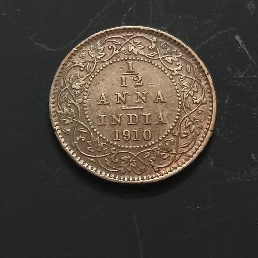1/12 Anna 1910 Edward Scarce XF (Ref : AUC1318)