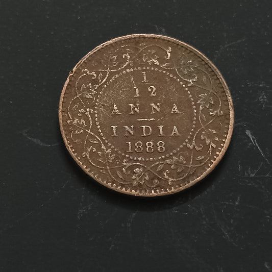 1/12 Anna 1888 Victoria Scarce (Ref : AUC1317)