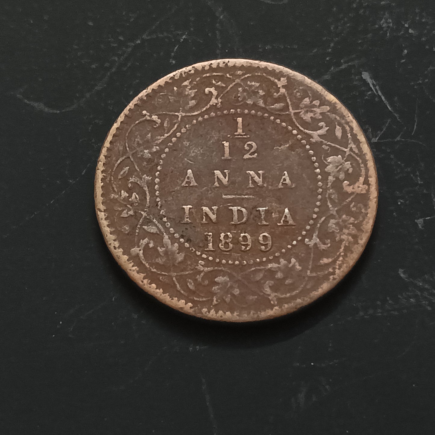 1/12 Anna 1899 Victoria Scarce - (Ref : AUC1316)