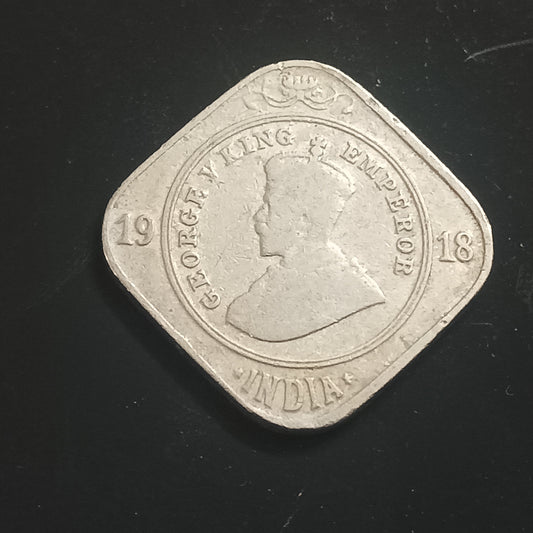 2 Anna 1918 George V Calcutta - (Ref : AUC1339)
