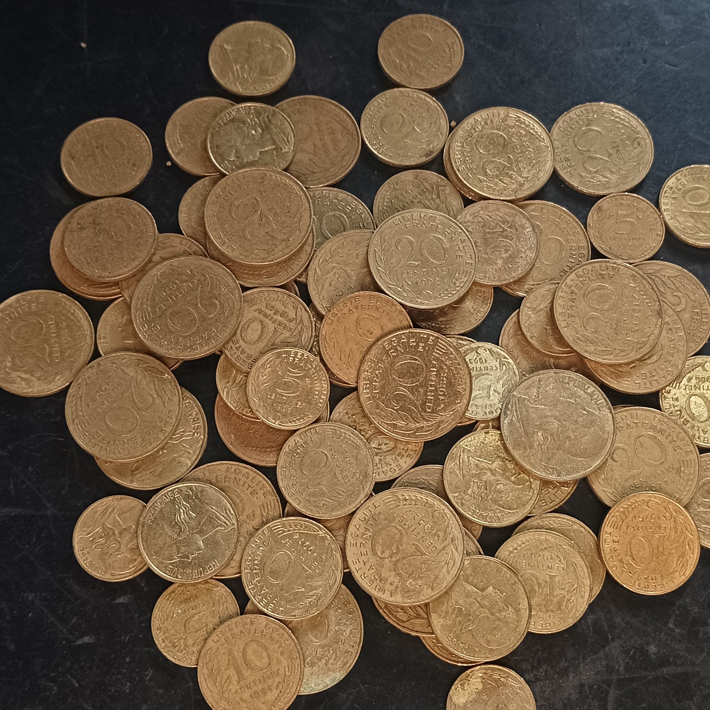 Lot of 72 Coins - 5/10/20 Centimes France mix years (Ref : AUC1368)
