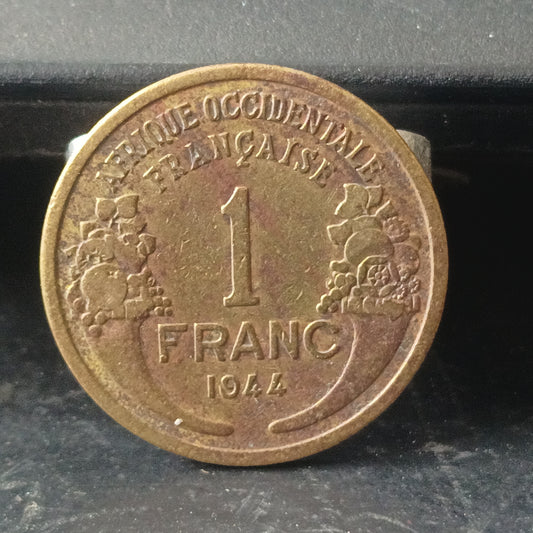 1 Franc 1944 - French West Africa Scarce (Ref : AUC1380)