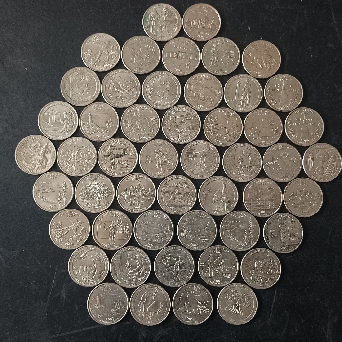 Lot of 50 Coins - 1/4 Dollar Commemorative Coins - U.S.A. (Ref : AUC1375)
