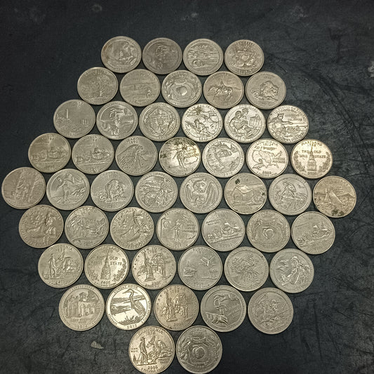 Lot of 50 Coins - 1/4 Dollar Commemorative Coins - U.S.A (Ref : AUC1442)