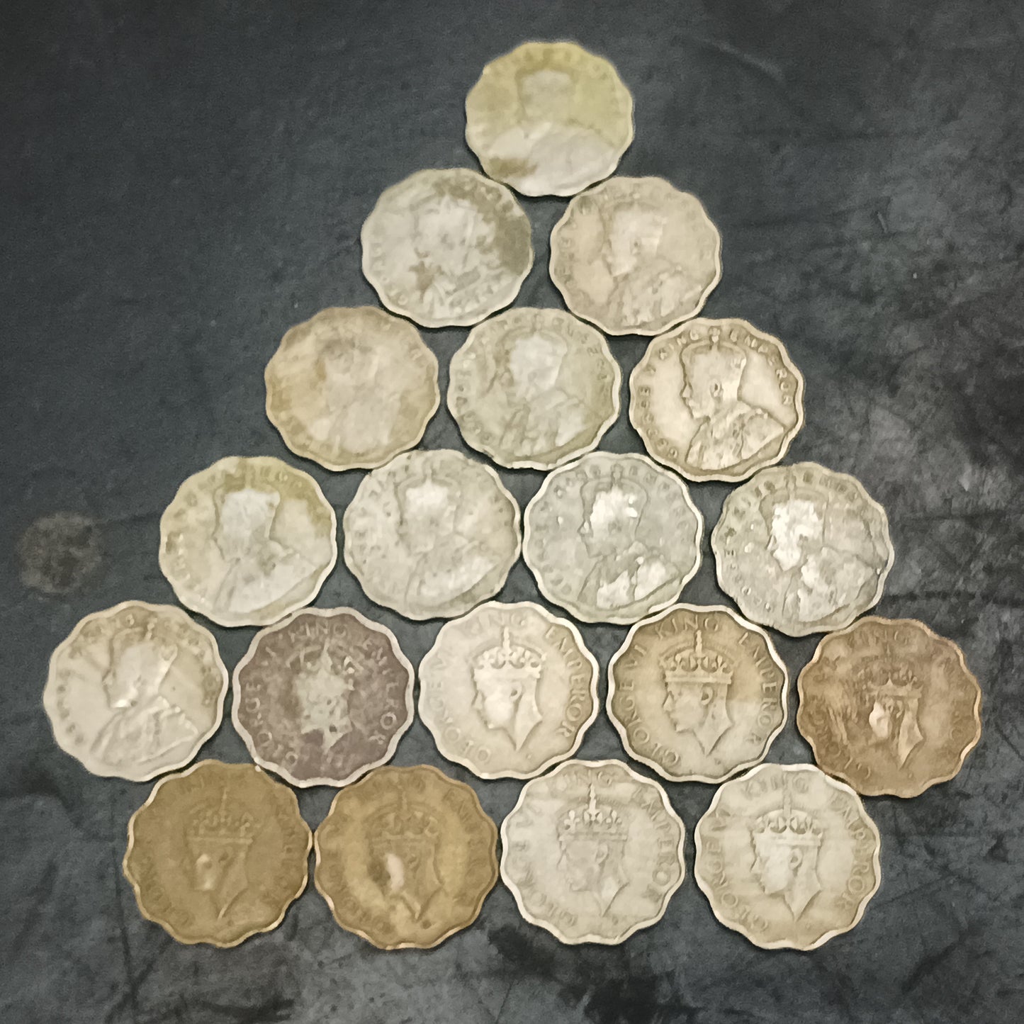 Lot of 19 Coins - All Different Years 1 Anna George 5 & George 6 - (1912/17/18/19/24/27/28/29/34/35/36/39/40/41/42/43/44/46/47)(Ref : AUC1455)