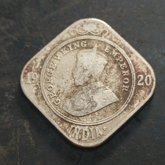 2 Anna 1920 George V Scarce (Ref : AUC1497)