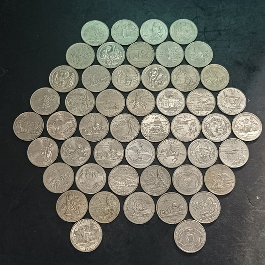 Lot of 50 Coins - 1/4 Dollar USA Commemorative Coins - (Ref : AUC1606)