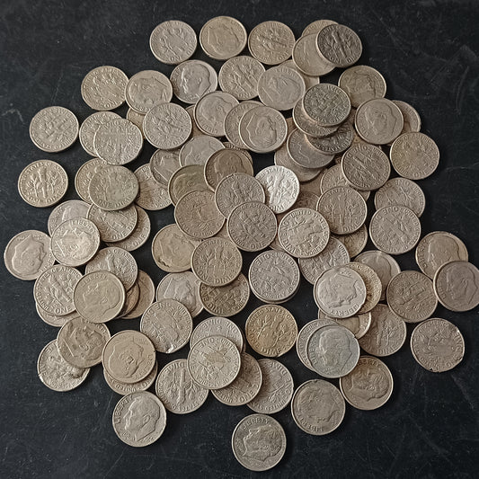 Lot of 101 Coins - 1 Dime mix Yeara U. S. A - (Ref : AUC1816)
