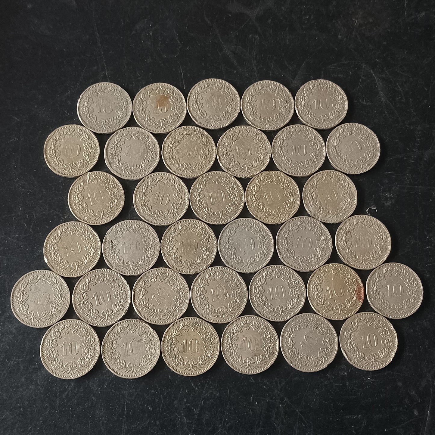 Lot of 35 Coins - 10 Rappen Mix Years Switzerland (Ref : AUC1818)