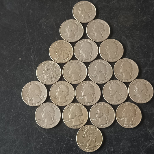 Lot of 20 Coins - 1/4 Dollar Mixed Years U.S.A (Ref : AUC1819)