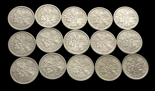 6 Pence Elizabeth II - Complete set of 15 Different Years - United Kingdom