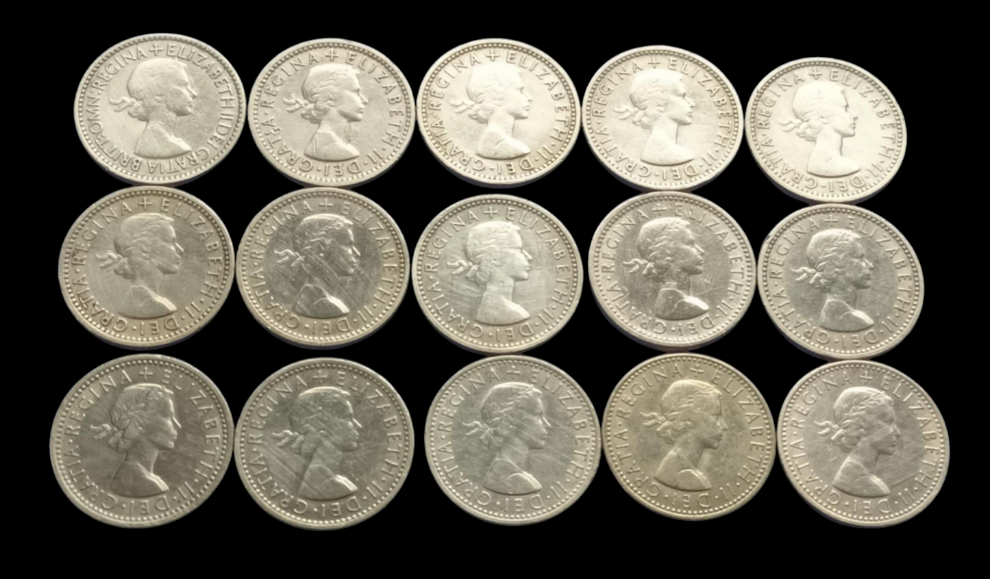 6 Pence Elizabeth II - Complete set of 15 Different Years - United Kingdom