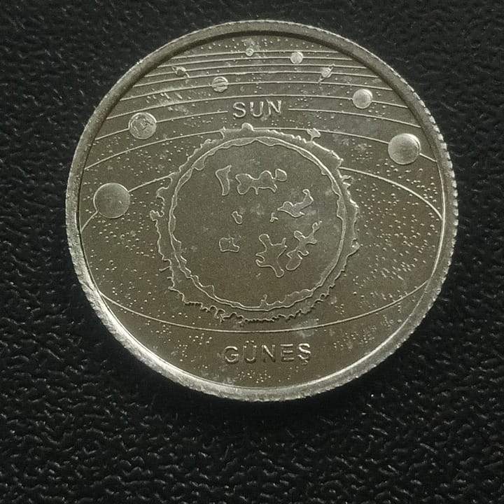 1 Kurus 2022 UNC (Sun - Solar System Planets Series) - Turkey : Non Circulating Commemorative