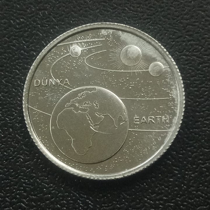 1 Kurus 2022 UNC (Earth - Solar System Planets Series) - Turkey : Non Circulating Commemorative
